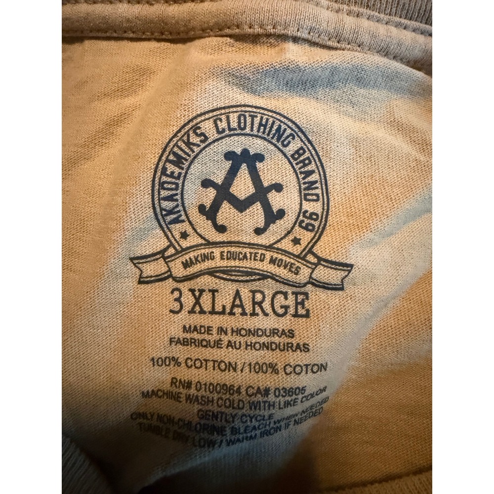 Akademiks Mens Graphic T-Shirt Tan Brooklyn Harlem 99th St Cotton 3XL - Picture 3 of 4